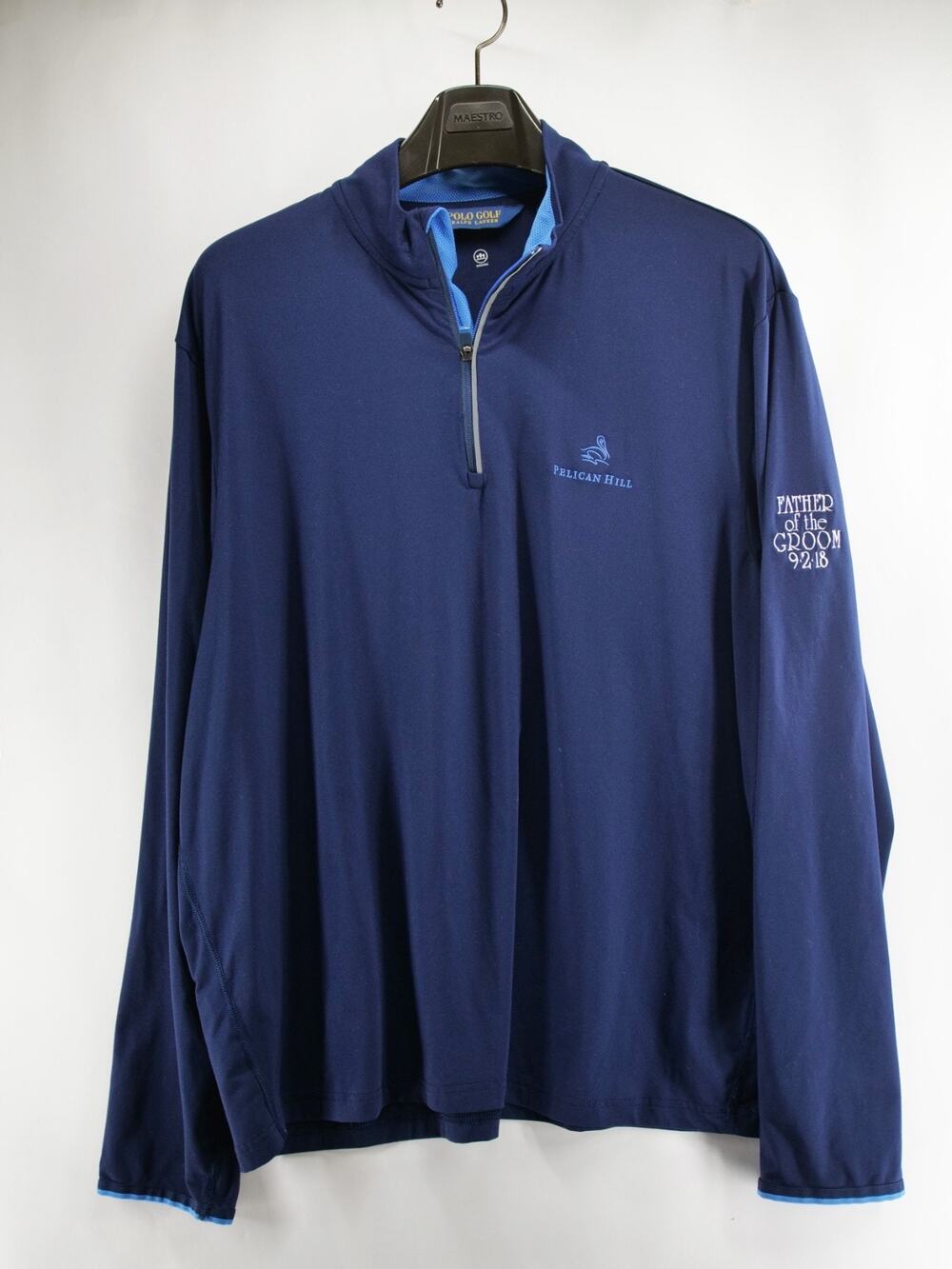 Polo Golf Ralph Lauren Men's 2XL Navy Blue 1/4 Zip Pullover Pelican Hill